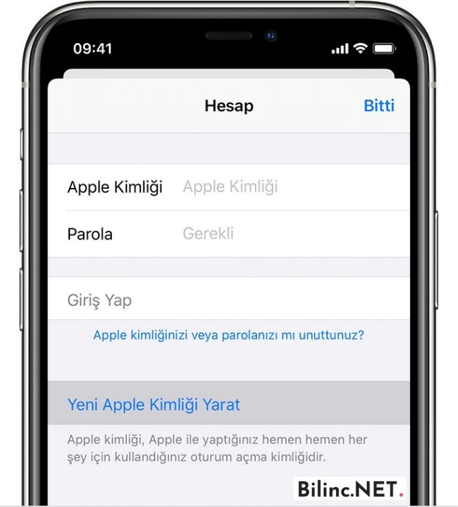 app store apple kimliği oluşturma