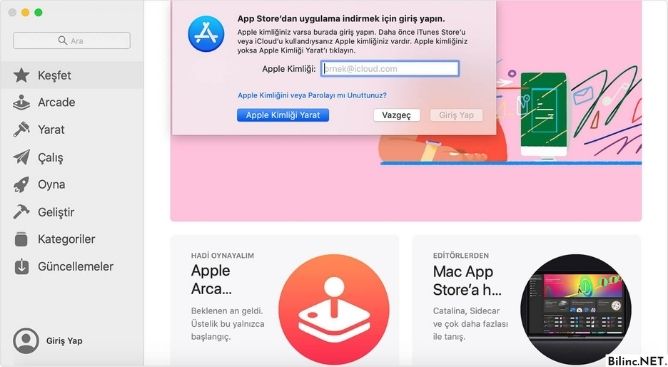 bilgisayarda apple kimliği oluşturma